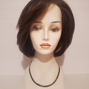 Silver tone vintage Korea flat panel chain link necklace